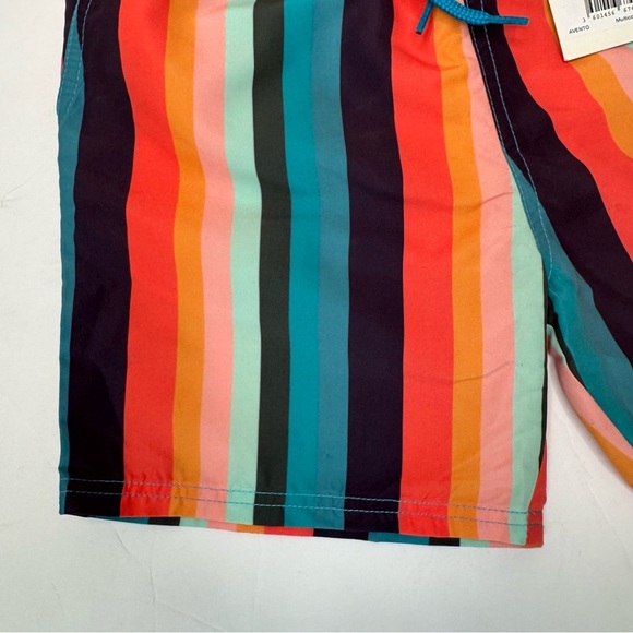 NWT PAUL SMITH Junior “Artist Stripe”Multicolor Striped Swim Shorts Size 6 - Picture 5 of 11